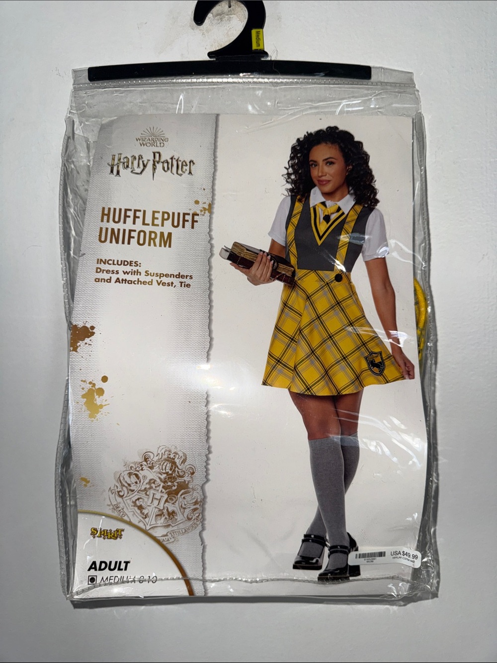Harry Potter Hufflepuff Uniform Adult Costume Dress Vest‎ Tie Spirit Medium 8-10